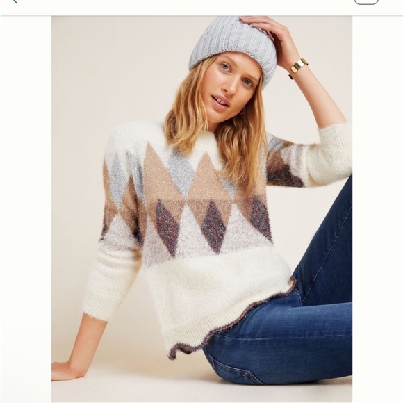 Anthropologie Raga Matterhorn Tinsel Sweater Size Small